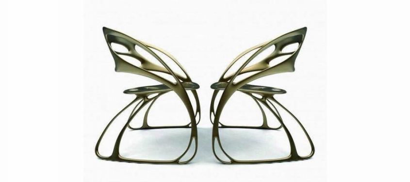 Jugendstil Art Nouveau butterfly chairs by Eduardo García Campos