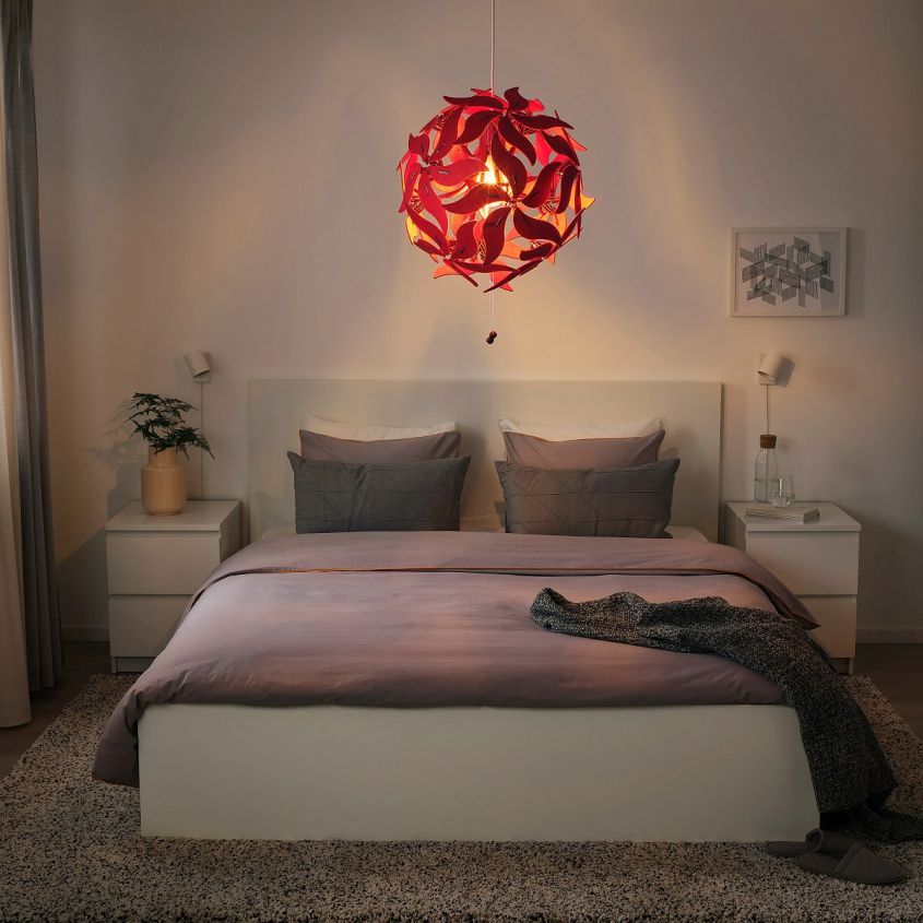 ramsele suspension lamp dark red flower