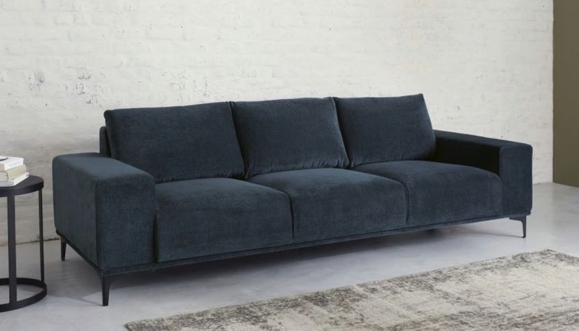 mason du monde navy blue 4 seater sofa