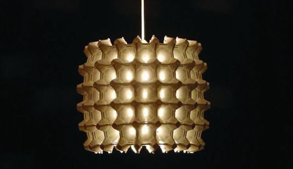 egg cartons chandelier