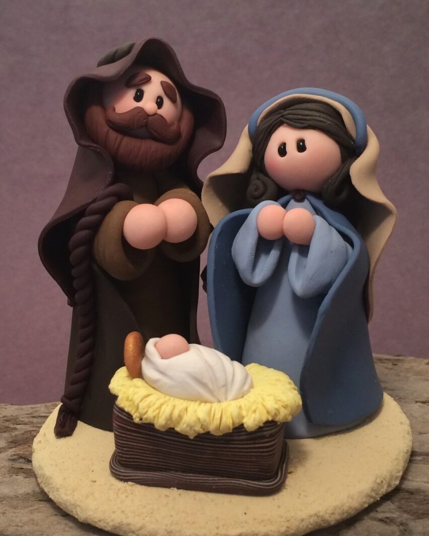 DIY nativity scene with children