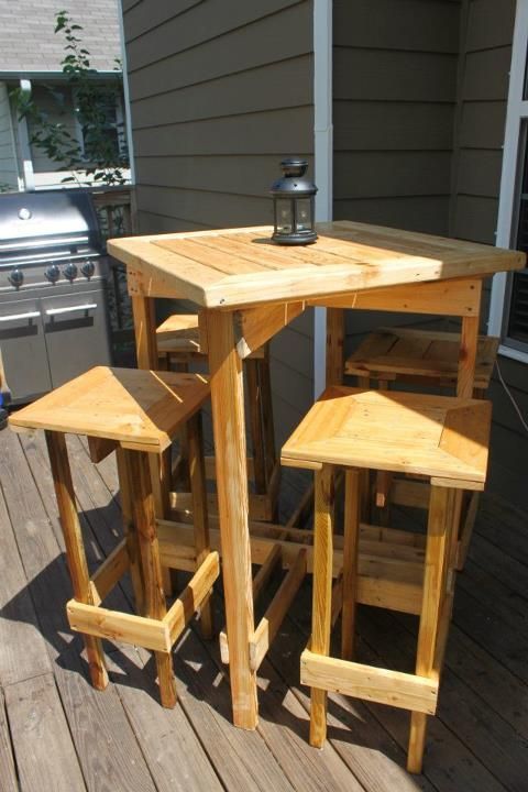 High table with stools