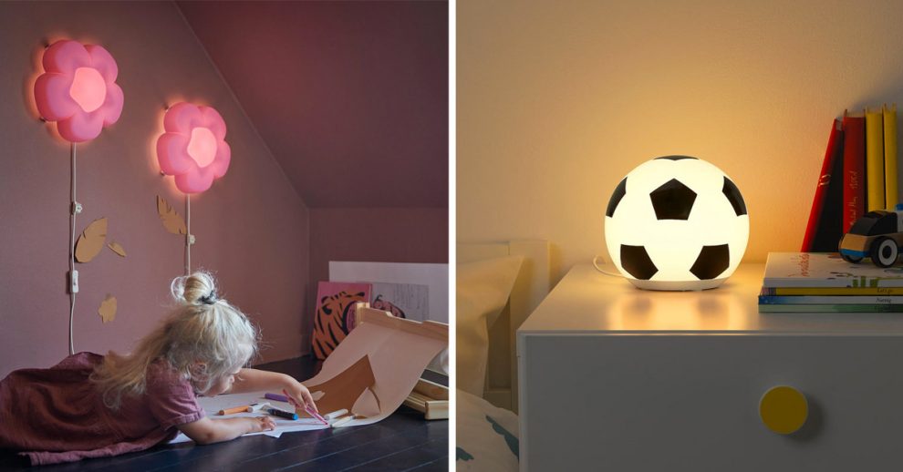 IKEA lamps for children's bedrooms.