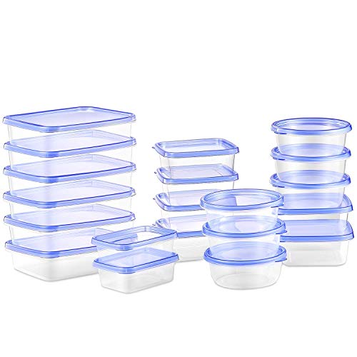 Deik Food Containers with Lid, 20 Piece Stackable Set, BPA Free, LFGB Certified, Dishwasher and Microwave Safe, Various Size