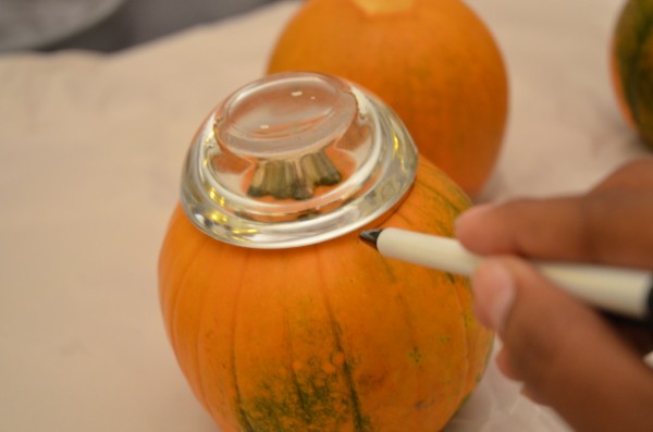 pumpkin-candle holder