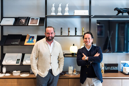 Gorka Arana Managing Director Of Laufen Espana And The Interior Designer Pepe Leal At Laufen Space Madrid