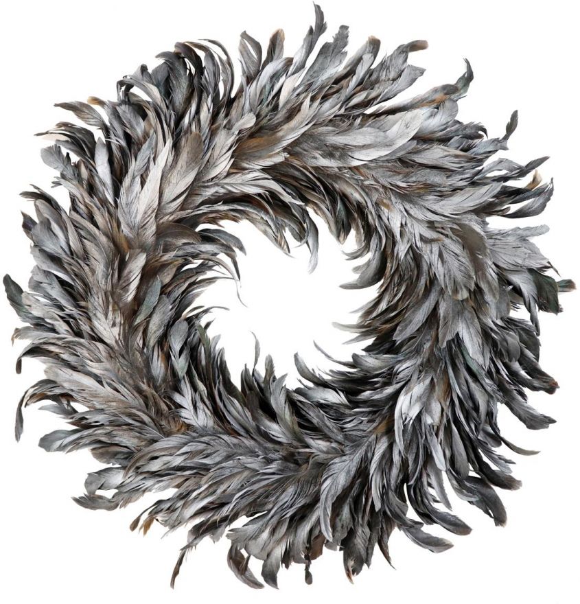 silver feather wreath