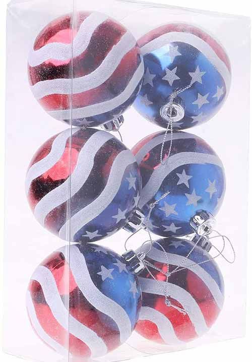 American flag Christmas baubles