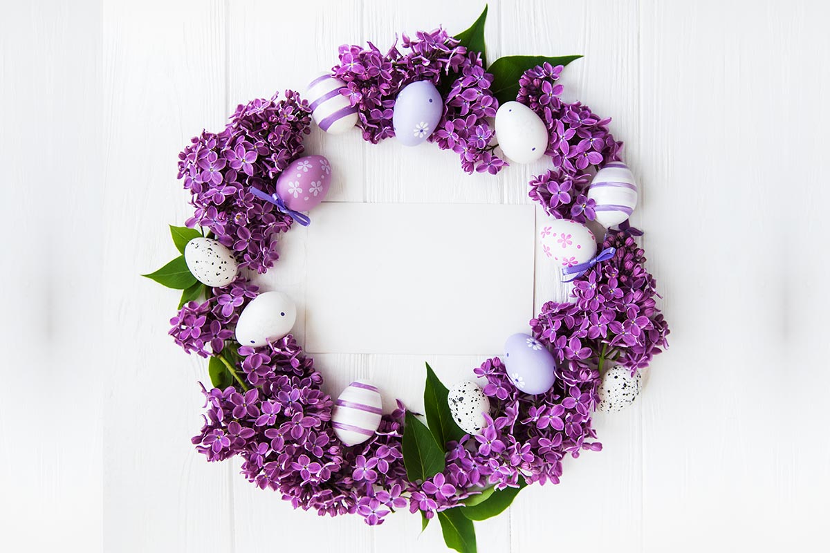 Making a beautiful DIY Easter wreath.