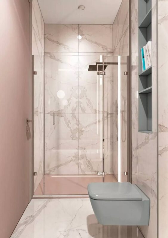 antique-pink-bathroom-walls-with-marble