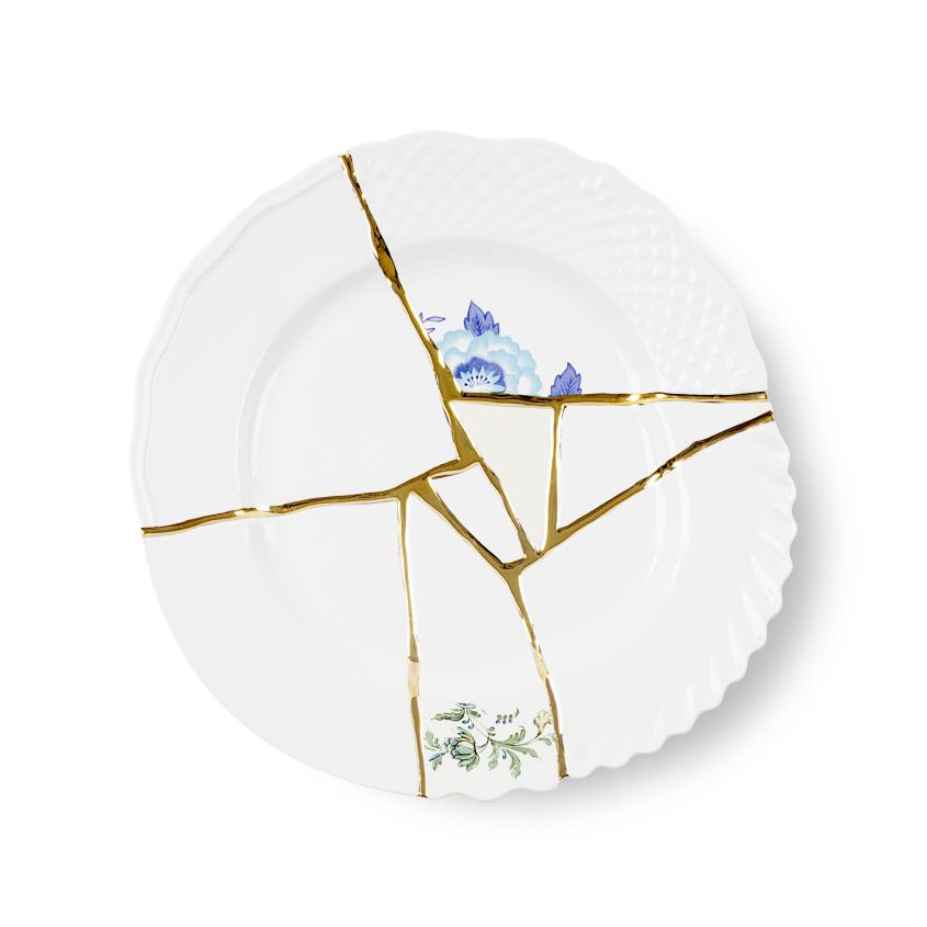 flower print dinner plate