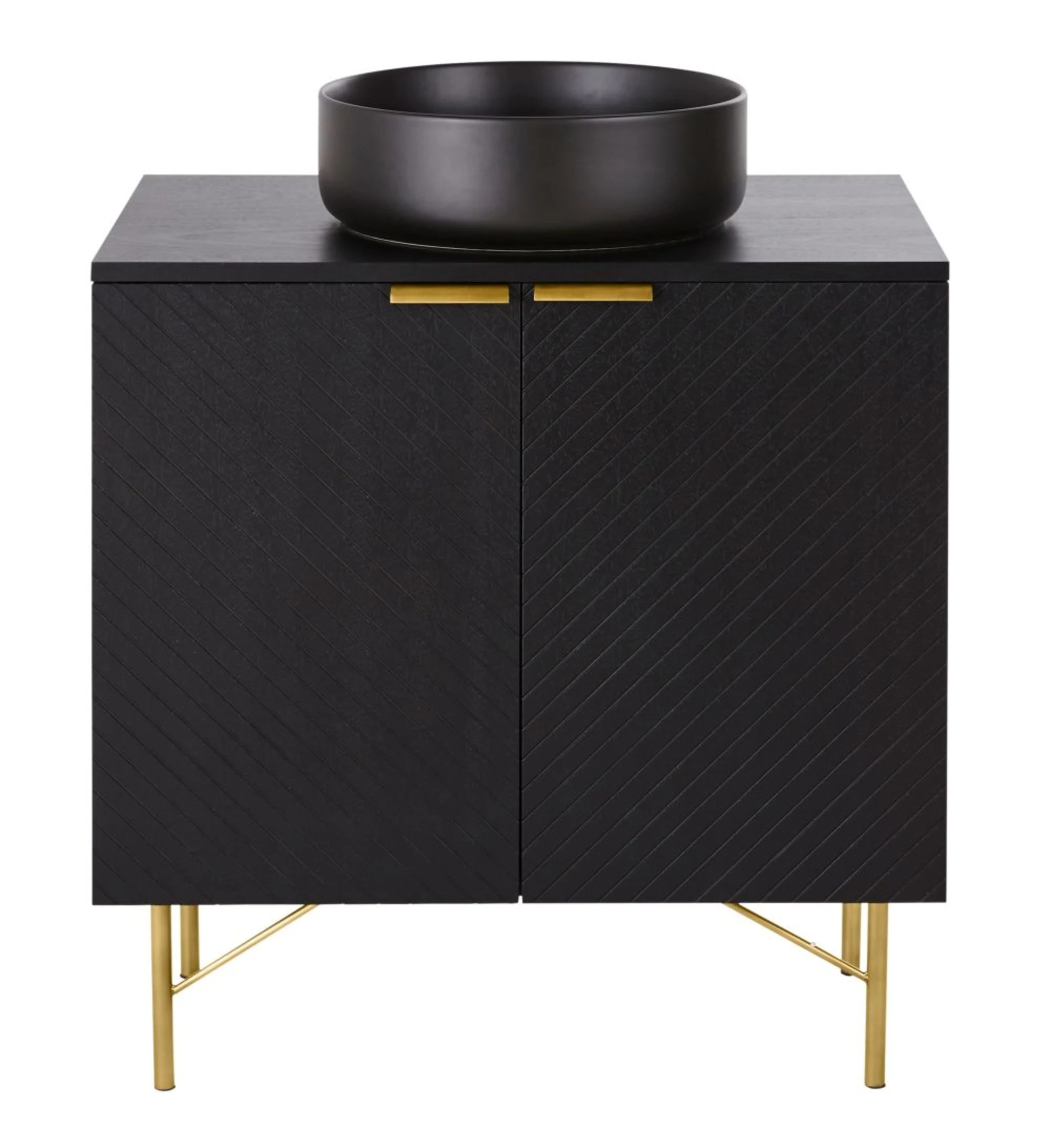 Black 2-door washbasin cabinet