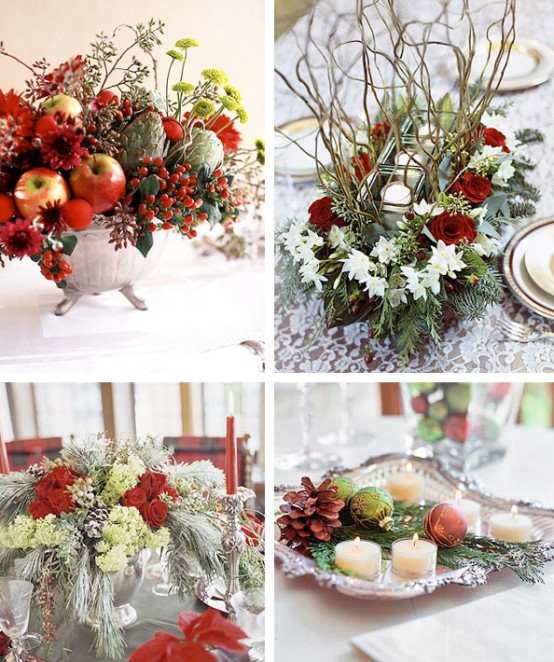 DIY modern Christmas centerpieces