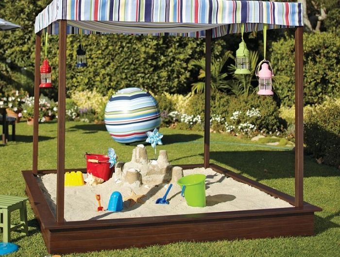 ideas for decorating a kids friendly garden sandbox