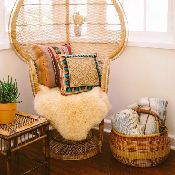 Furnish with the wicker armchair