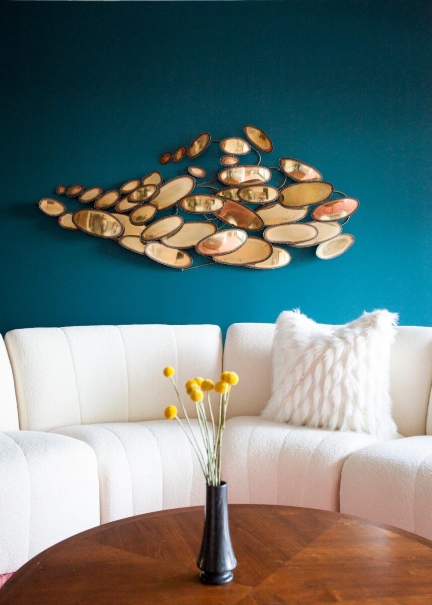 Teal living room walls