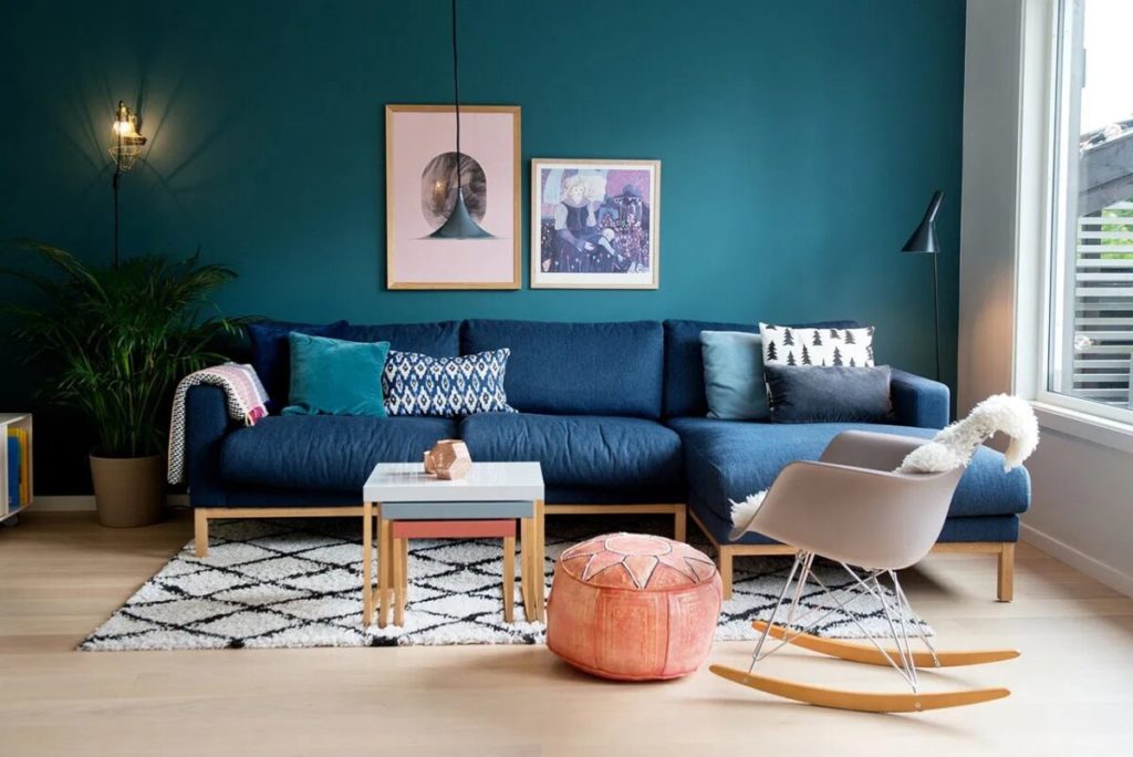 colored living room walls modern