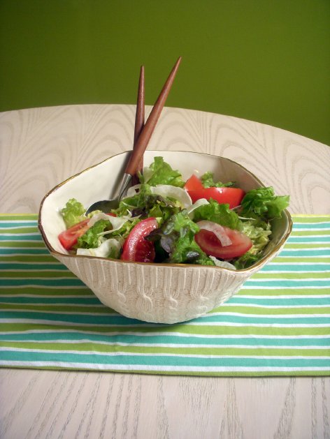 hand decorated salad bowl