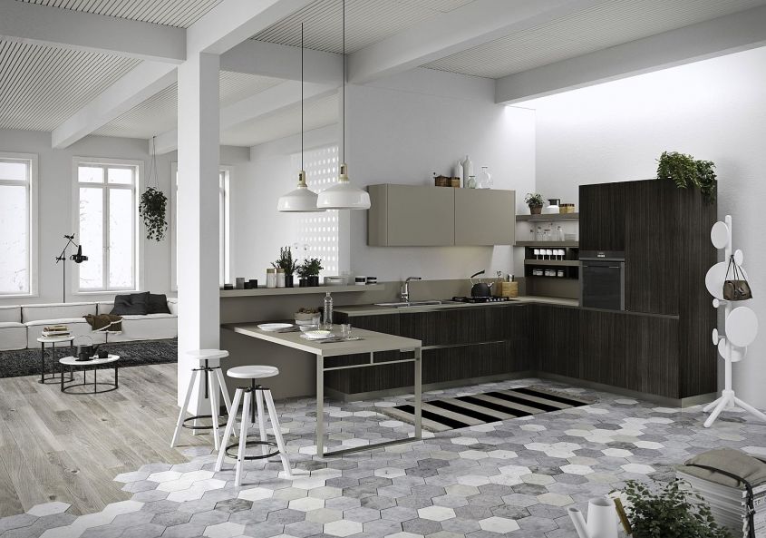 The kitchens that best match with cement tiles