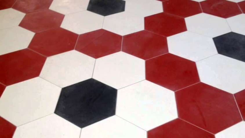 Vintage hexagonal cement tiles