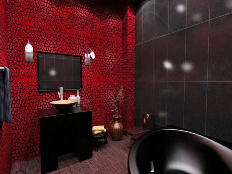 Burgundy-colored-bathroom-walls-23