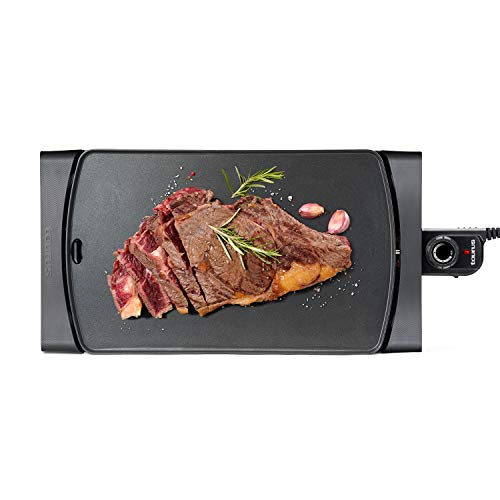 Taurus Steakmax 2600W - Roasting griddle, Grill, 49x27 cm XXL plate, oil-free cooking, healthy cooking, PFOA free, 3 non-stick layers, grease collector, 100% uniform cooking, cold touch handle, 968461000