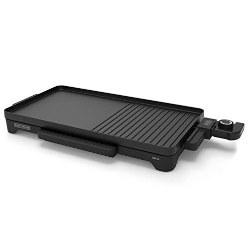 Black + Decker BXGD2200E Griddle, 2200 W, Non-Stick Surface, Black