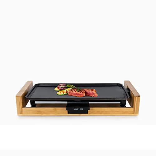 IKOHS SAIKU Grill - Electric Roasting Griddle, All Surface Equal Cooking 53x25.8 cm, Nonstick, Scratch Resistant, Easy Cleaning, Sauce Drip Tray, 2000W