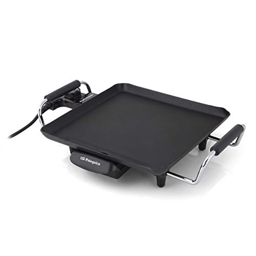 Orbegozo TB 2206 B - Electric grill plate, adjustable thermostat, non-stick surface, 1500 W of power