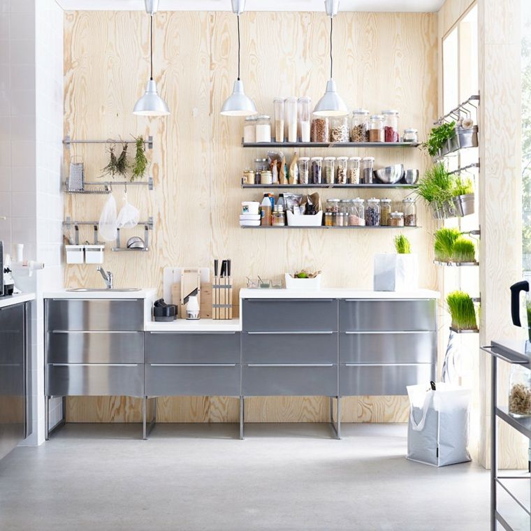 Kitchen with open shelves