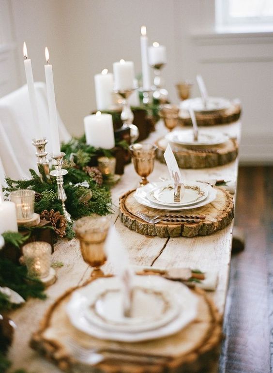 Rustic New Year's dinner table