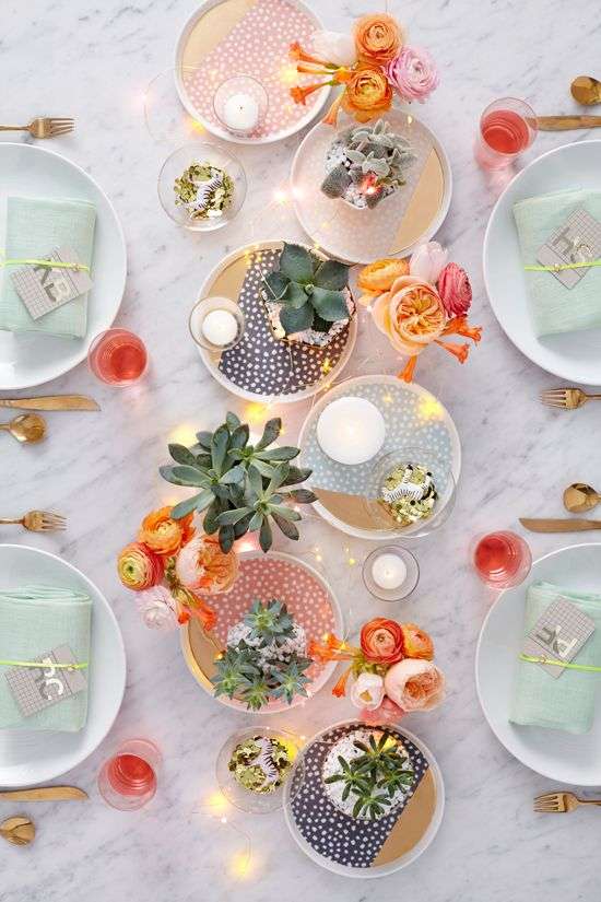 Colorful table decorations