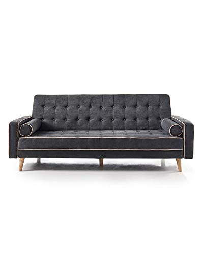 Home Heavenly - Oslo Sofa Bed, Elegant 3-seater Clic clac sofa upholstered in Color Gray, brown (Gray)