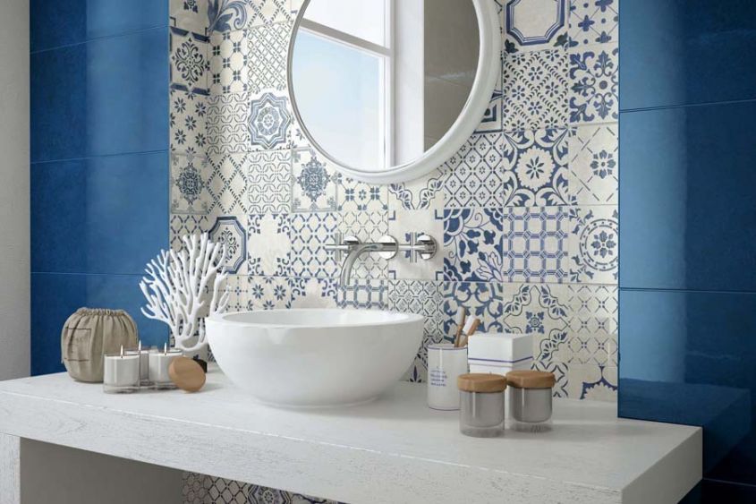 Cement tiles to furnish the Atlas Solution bathroom