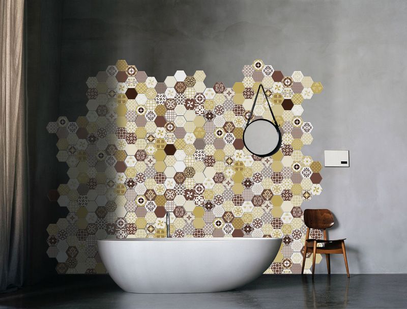 Alternative ways to furnish the bathroom with cement tiles