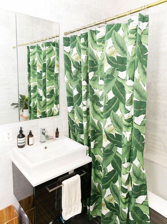 tropical bathtub curtain