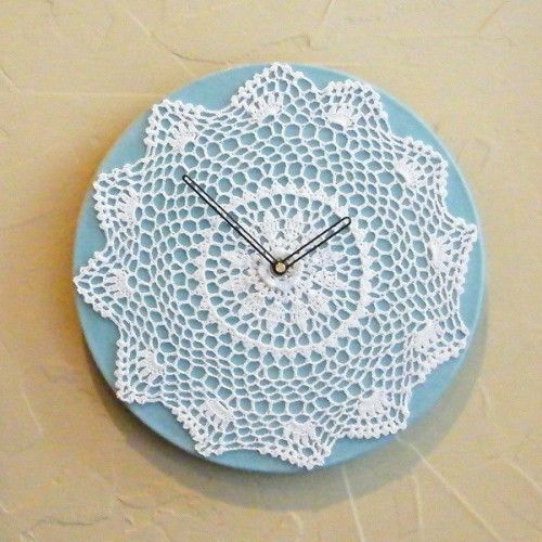 how-to-recycle-doilies-clock