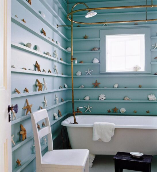 Blue walls in the bathroom: bring the atmosphere of a spa into the home