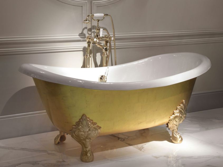 Gold bathtub by Devon & Devon