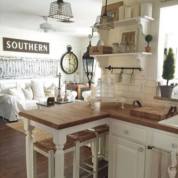 Small shabby style kitchen