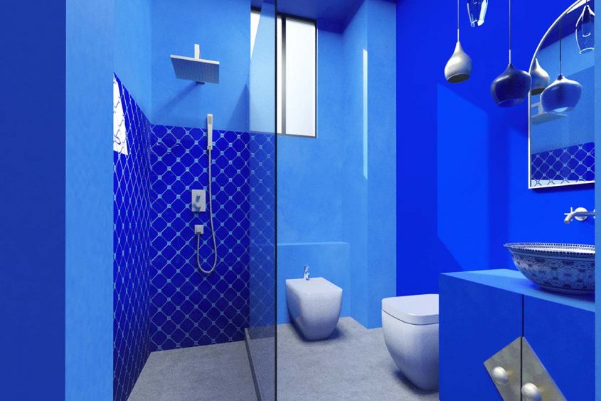 chez chaeoun blue bathroom