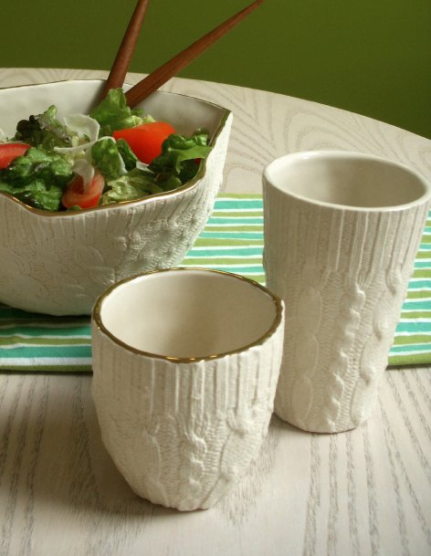 set of hand-crafted ceramic kitchen containers