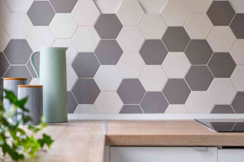 modern hexagonal kitchen tiles