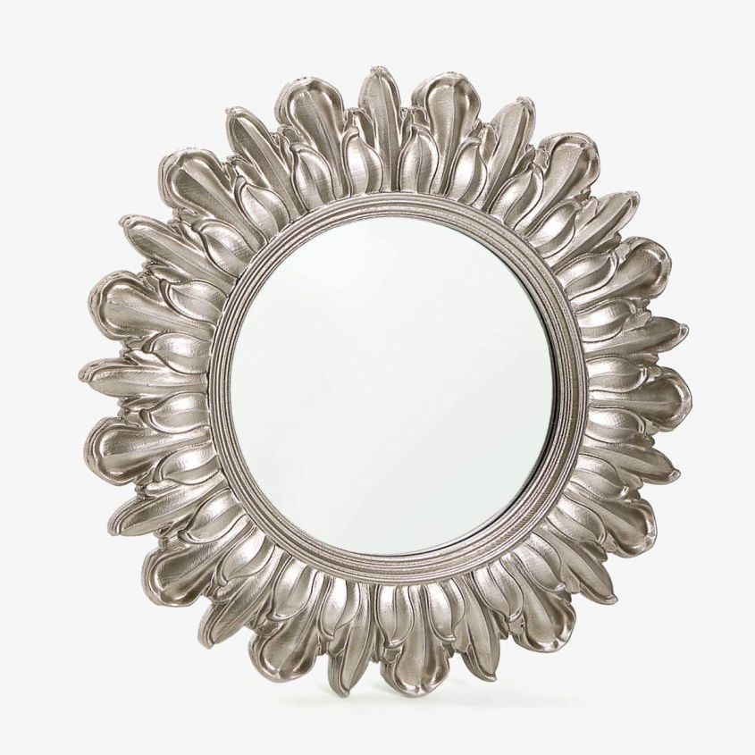 furnish home round mirrors zara round mirror with flower profile