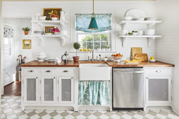 Small shabby style kitchen