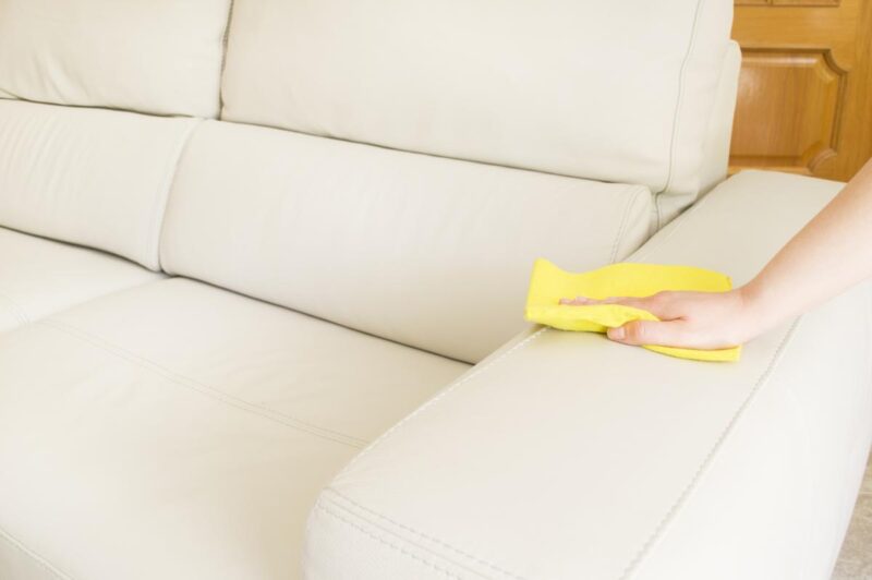 removing stains from white leather sofa