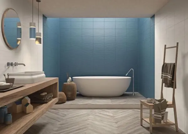 Blue walls in the bathroom: bring the atmosphere of a spa into the home