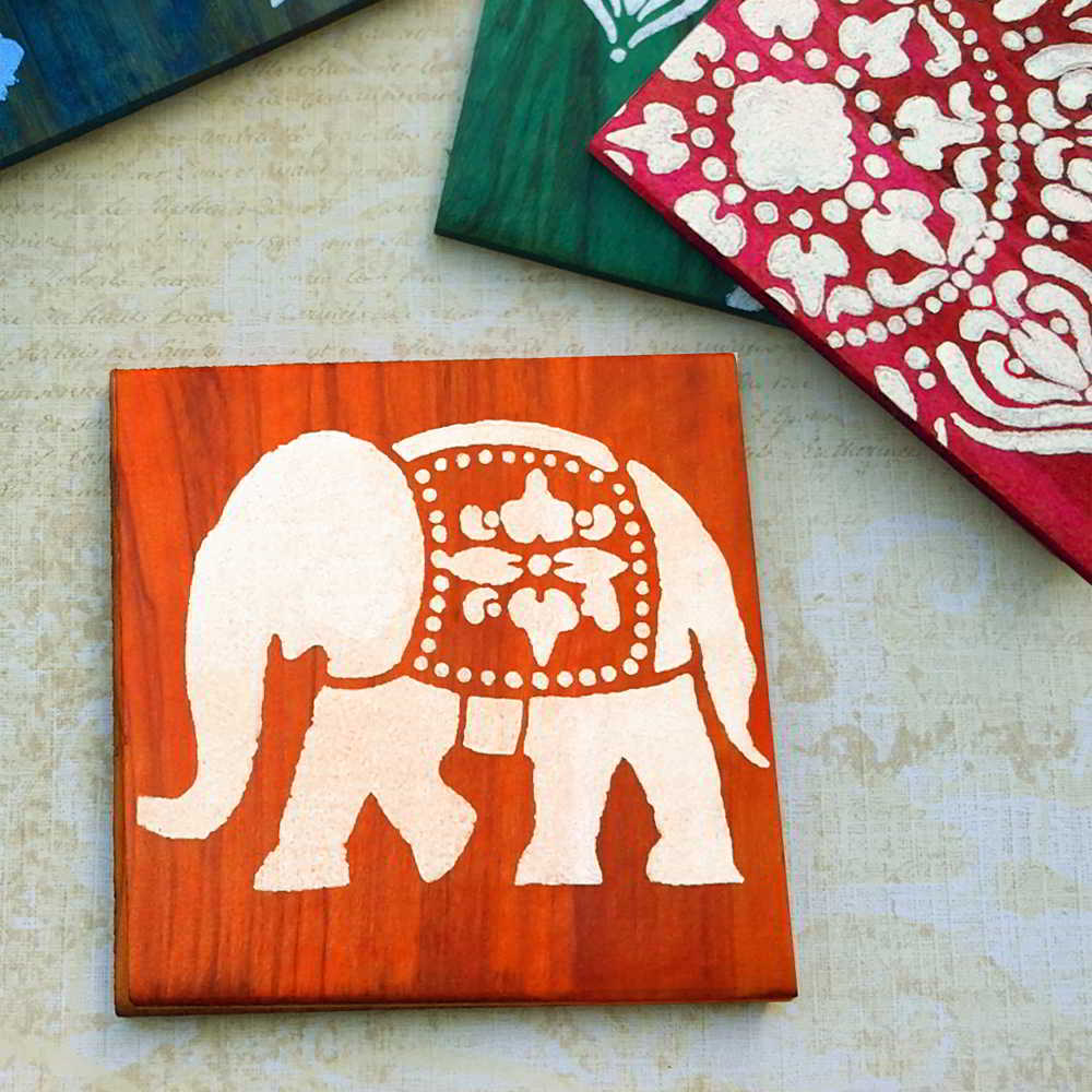 coaster-wood-elephant