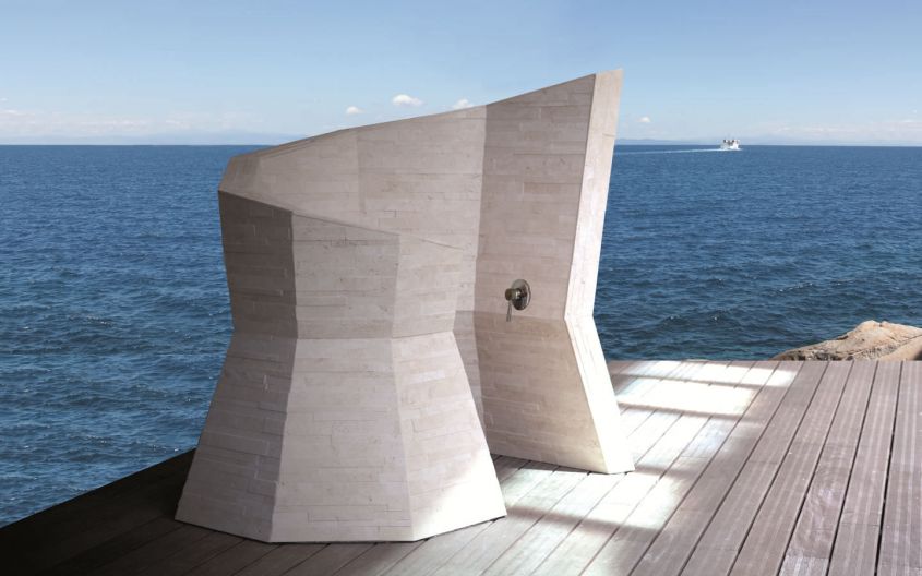 Incontri Stone outdoor shower by Altek