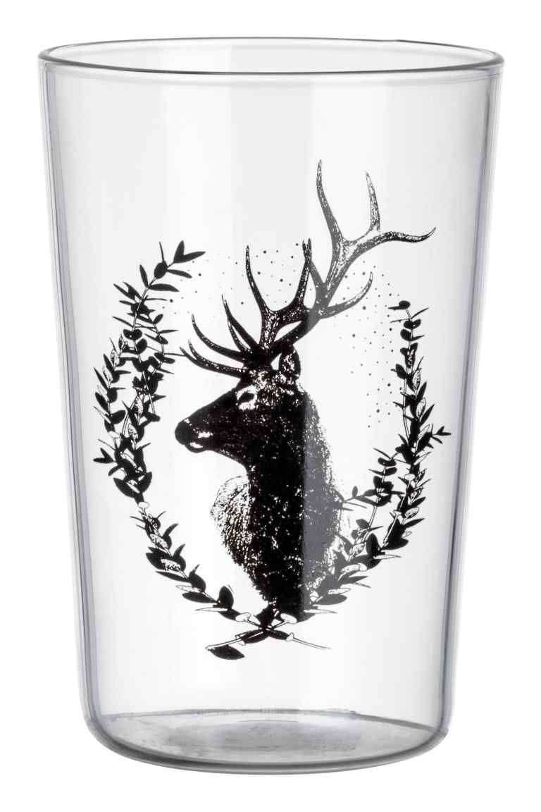 glass with reindeer